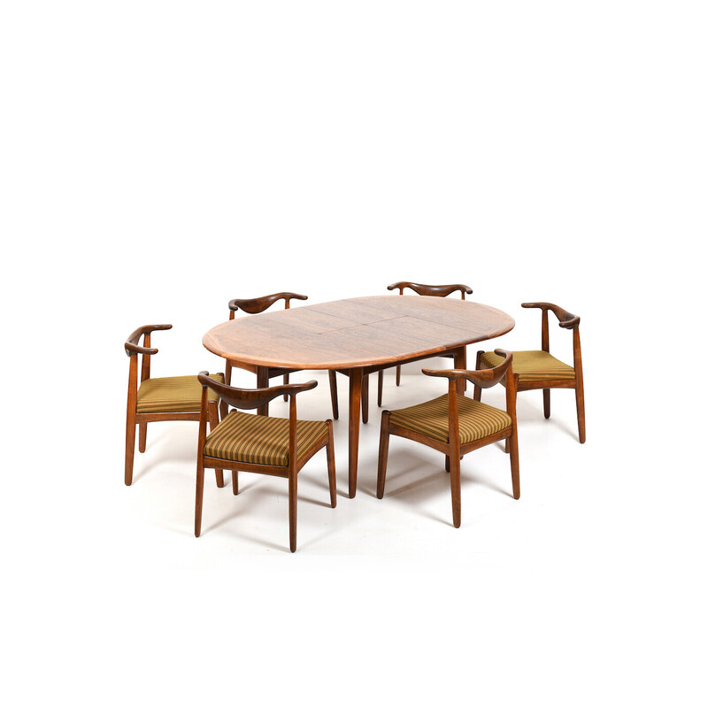 Vintage cowhorn dining set by Svend Aage Madsen for K.Knudsen, Denmark