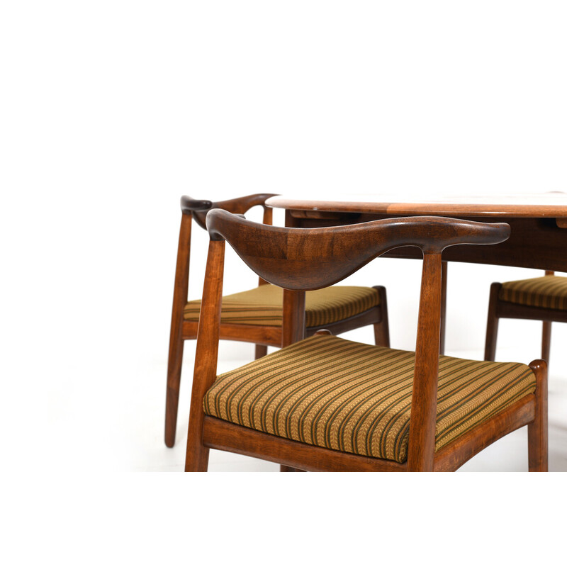 Vintage cowhorn dining set by Svend Aage Madsen for K.Knudsen, Denmark