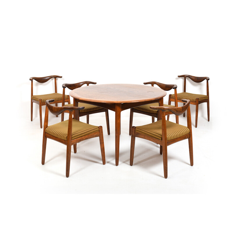 Vintage cowhorn dining set by Svend Aage Madsen for K.Knudsen, Denmark