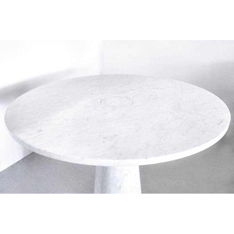 Mesa Vintage em mármore branco Carrara, modelo Eros, Itália 1970