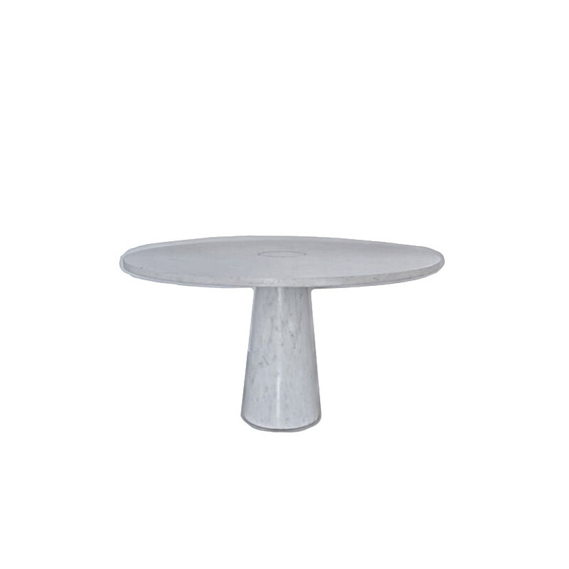 Vintage table in white Carrara marble model Eros, Italy 1970