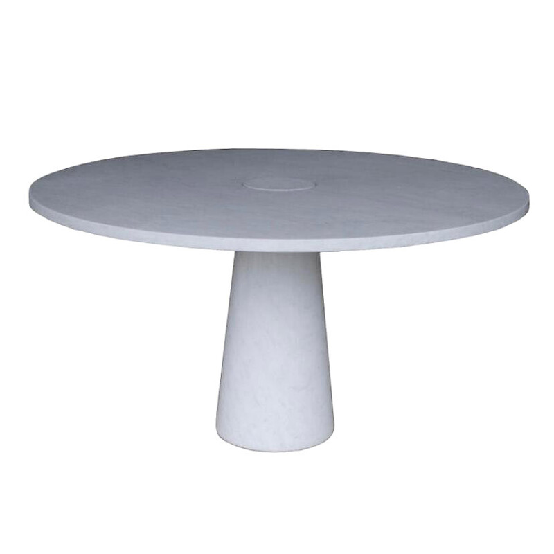 Vintage table in white Carrara marble model Eros, Italy 1970