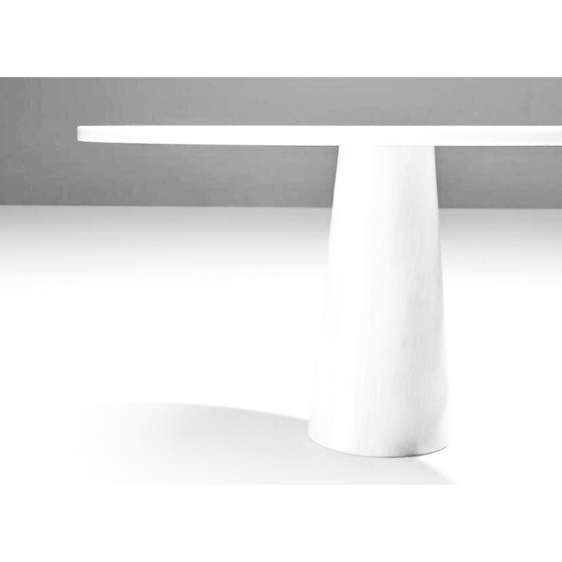 Mesa vintage de mármol blanco de Carrara, modelo Eros, Italia 1970