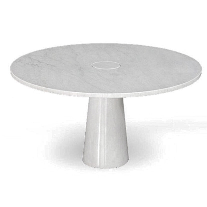 Table vintage en marbre blanc de Carrare modèle Eros, Italie 1970