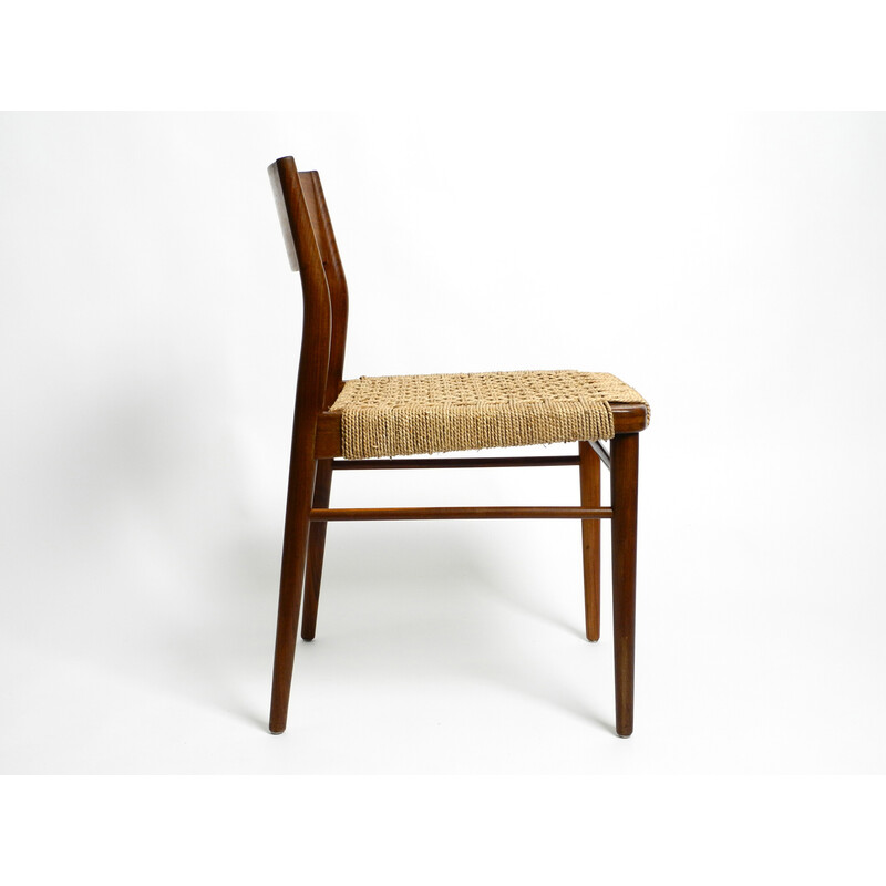 Pair of vintage chairs in walnut with wicker cane model 351 by Georg Leowald for Wilkhahn, 1960s