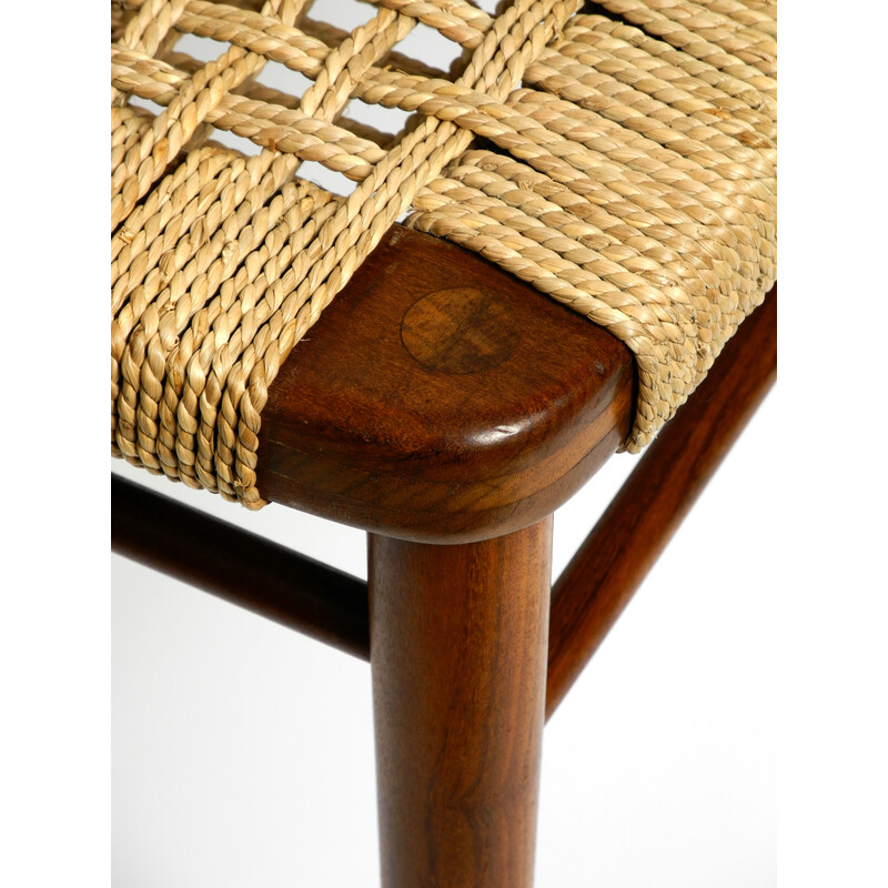 Pareja de sillas vintage en nogal con caña de mimbre modelo 351 de Georg Leowald para Wilkhahn, años 60