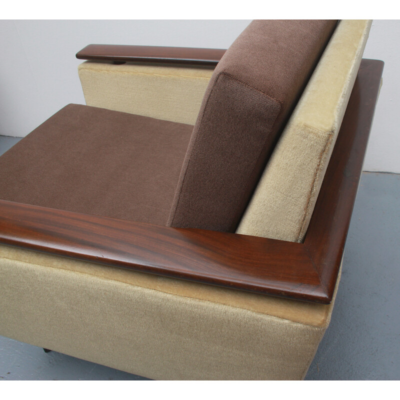 Vintage draaibare clubzetel in mohair-velours, 1960