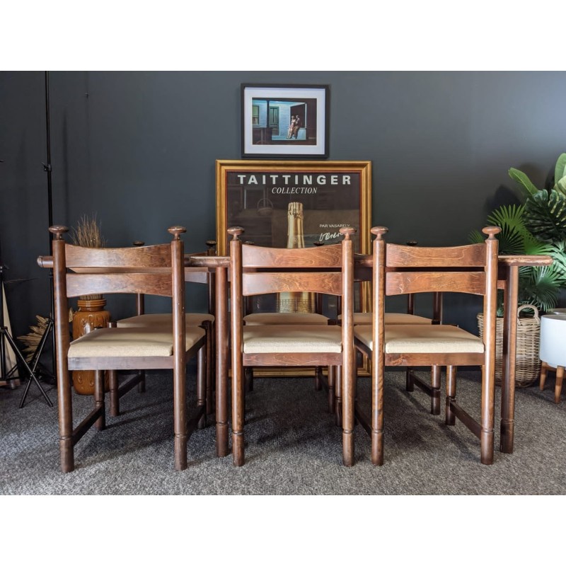 Mid-century Scandinavian rosewood dining set by Asko Export, 1970s