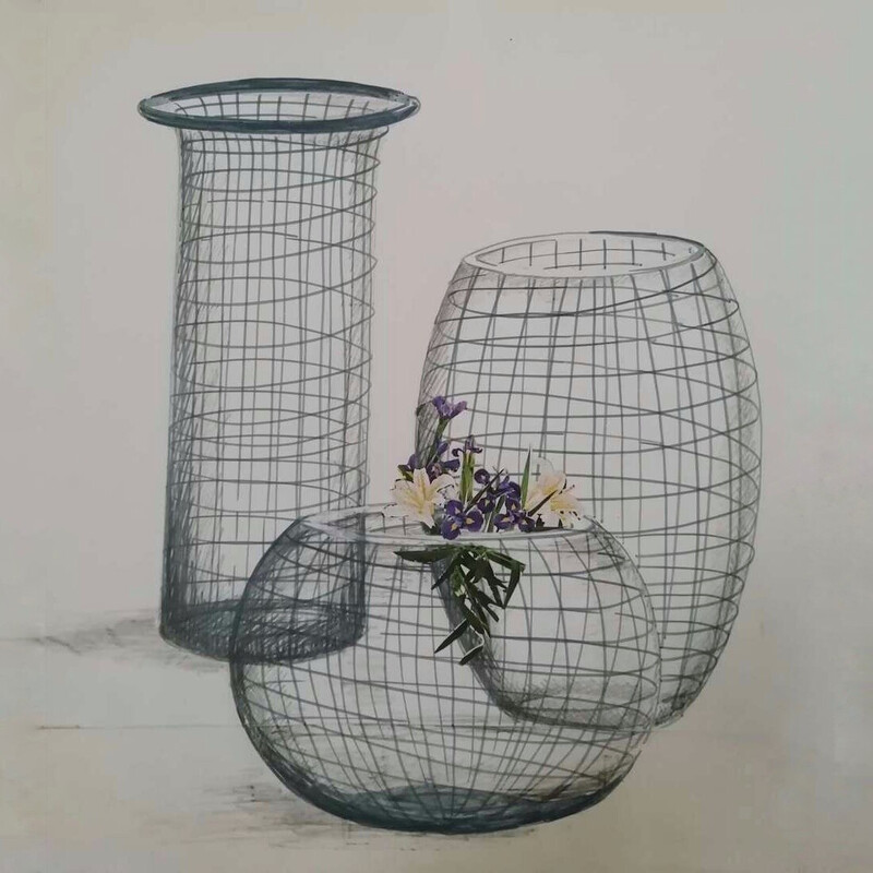 Vase vintage 'Gheno' de Rosanna Toso pour Fratelli Toso, 1970