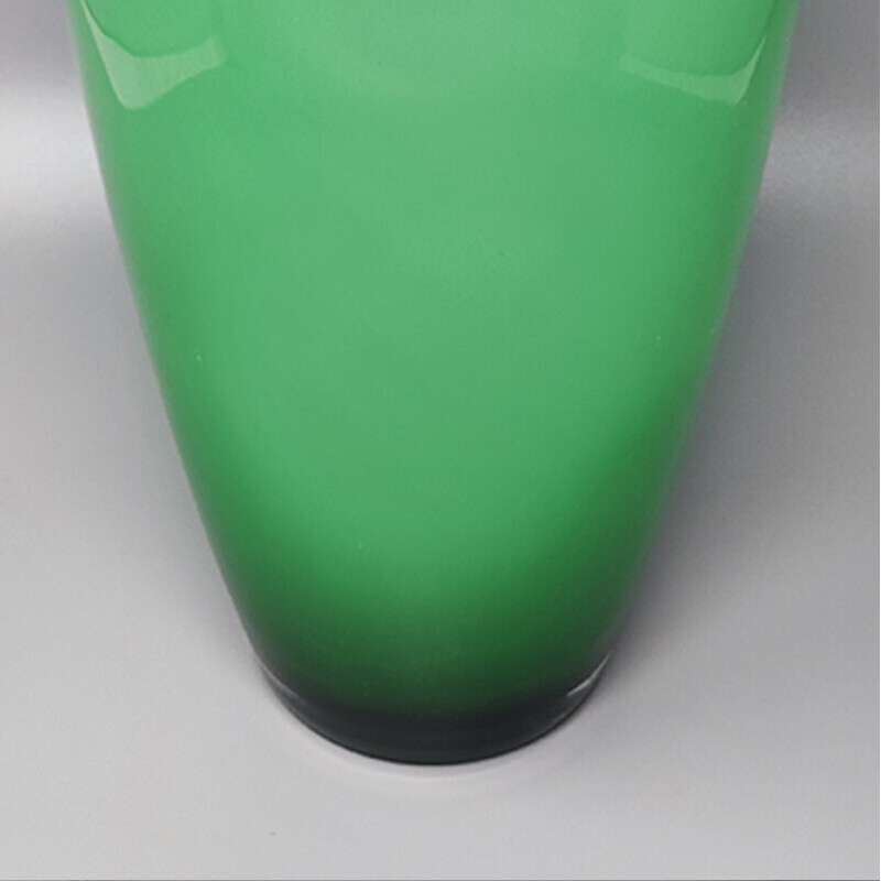 Vaso vintage verde in vetro di Murano di Nason, Italia anni '70