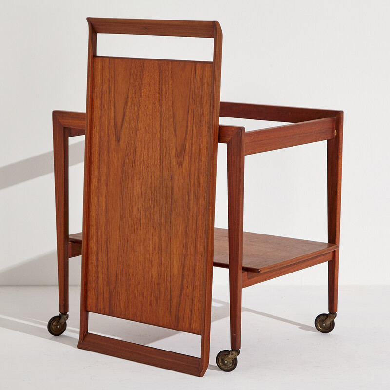 Vintage teak trolley by Peter Hvidt and Orla Mølgaard Nielsen for Søborg Møbler, 1950s