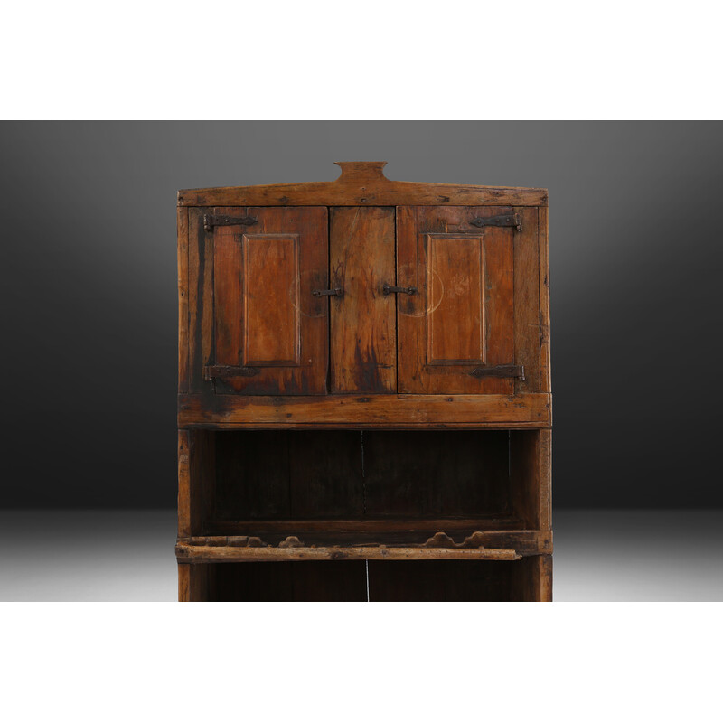 Vintage Rustic French bookcase in solid wood