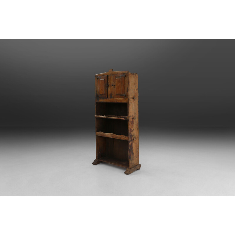 Vintage Rustic French bookcase in solid wood