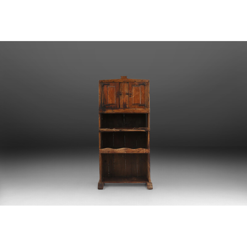 Vintage Rustic French bookcase in solid wood