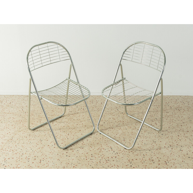 Pair of vintage Åland folding chairs by Niels Gammelgaard for Ikea, 1970s