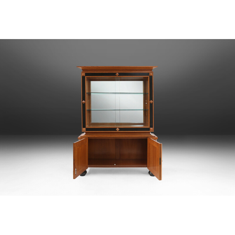 Belgian vintage Art Deco bar cabinet in solid oakwood