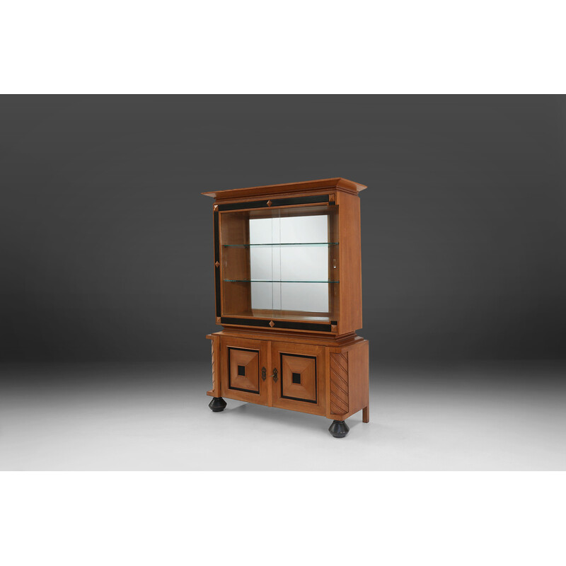 Belgian vintage Art Deco bar cabinet in solid oakwood