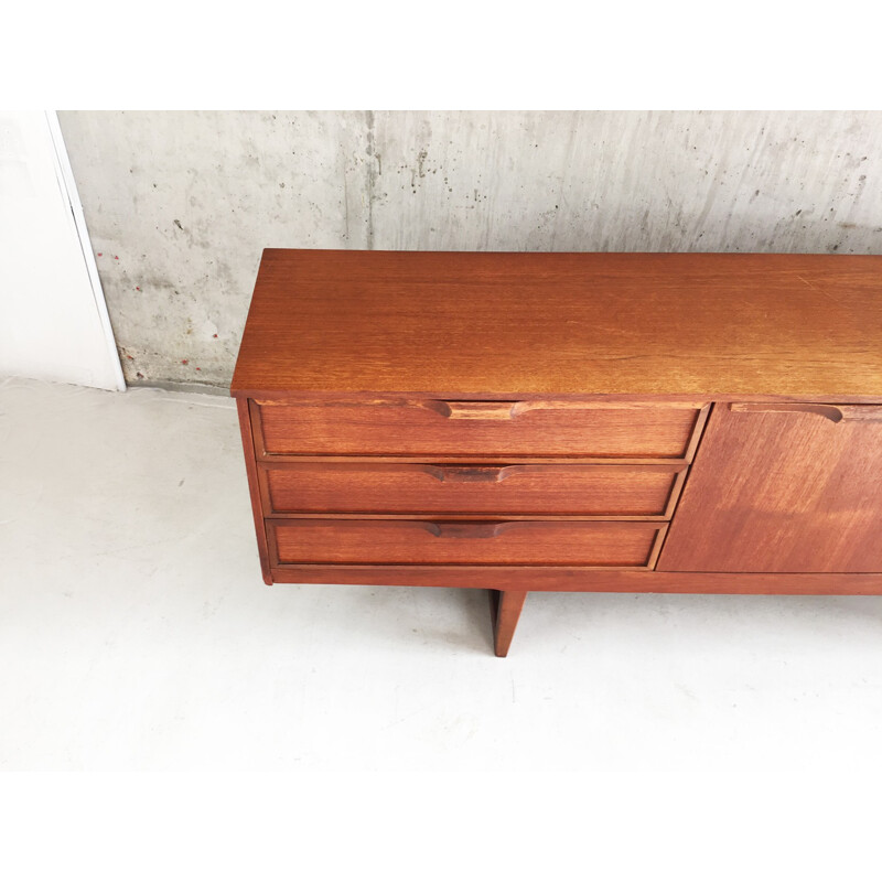 Vintage teak sideboard with contoured pulls - 1960s