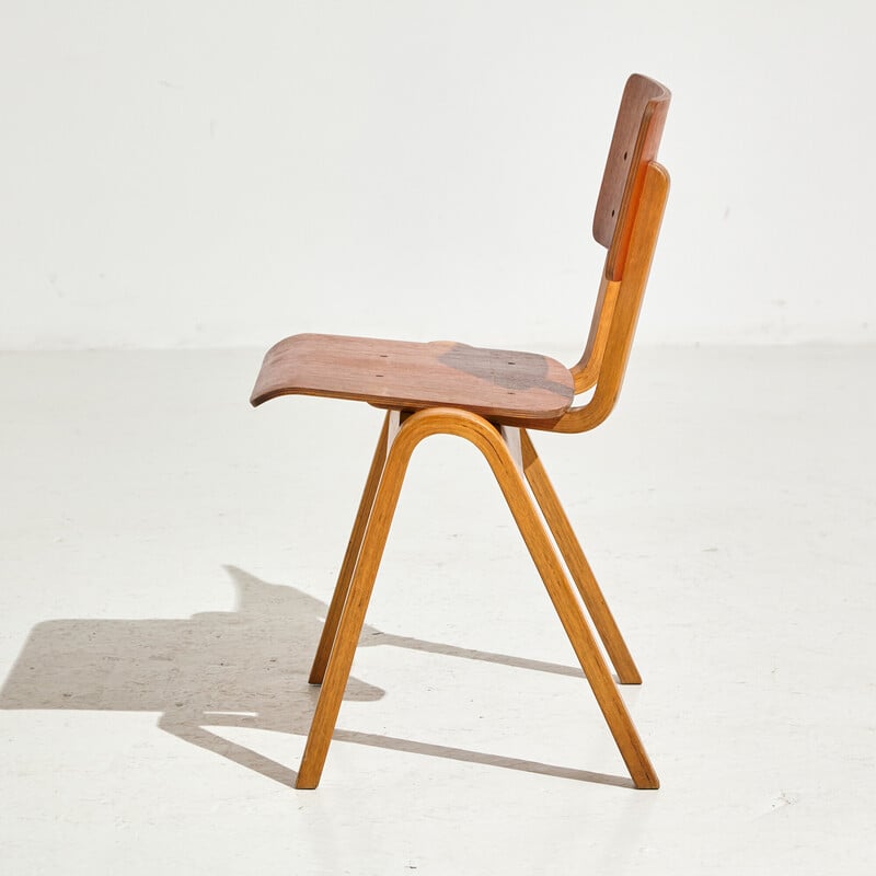 Vintage stackable birchwood chair by Asko, 1960s