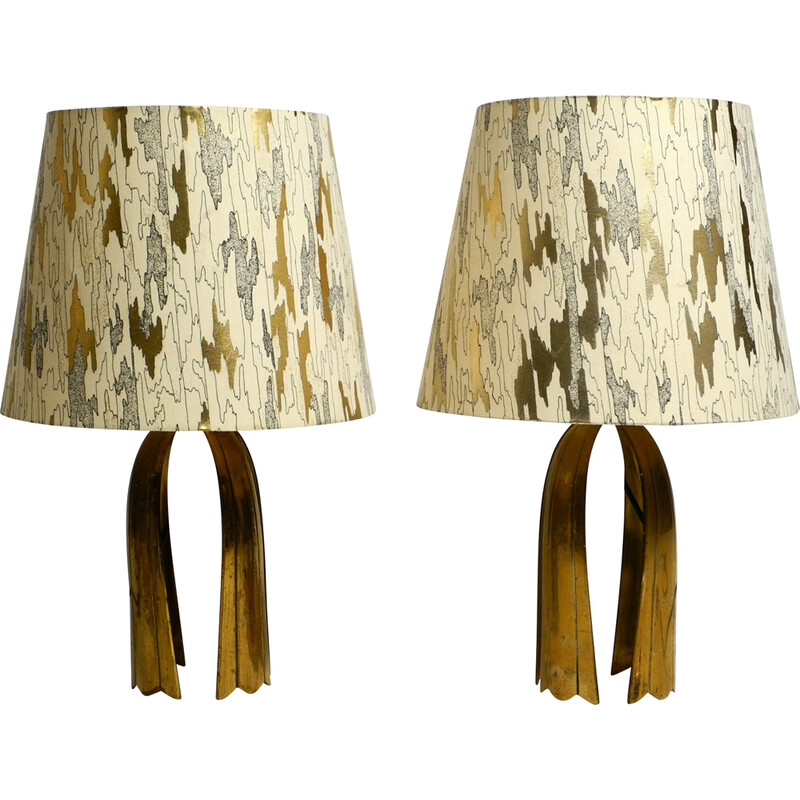 Paire de lampes de table vintage en laiton