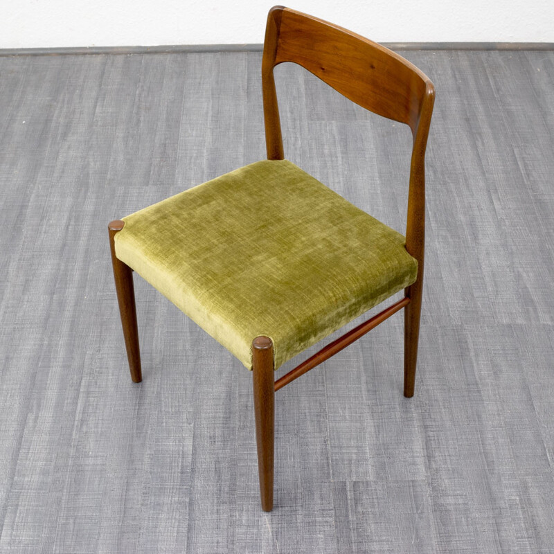 Suite of 4 chairs in suede - 1960s