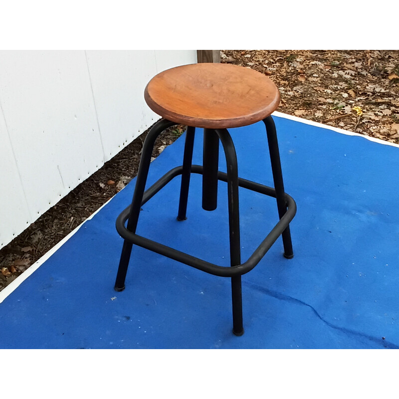 Adjustable vintage industrial stool