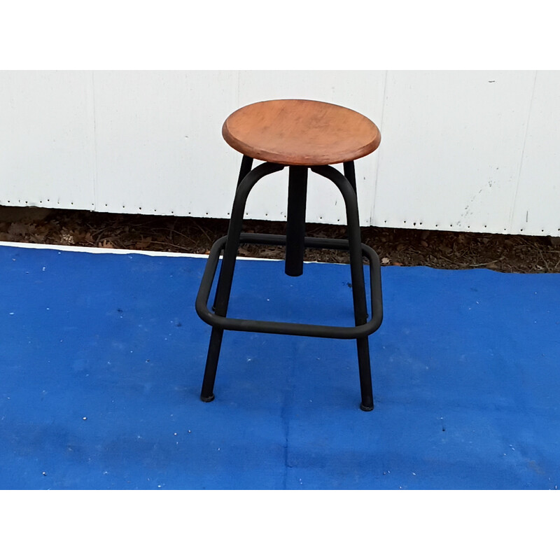 Adjustable vintage industrial stool
