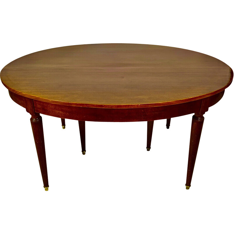Vintage mahogany oval table with 3 extensions