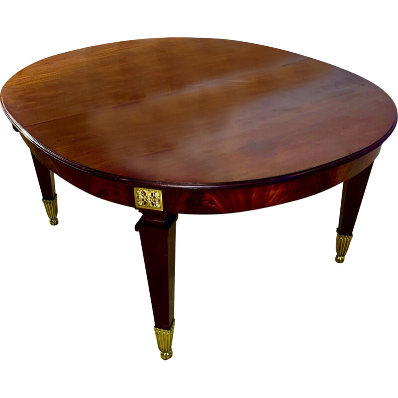 Vintage Art Nouveau oval mahogany table, 1920