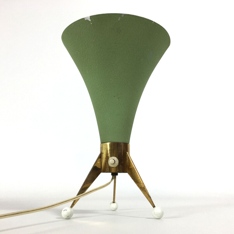 Tripod green table lamp  - 1950s
