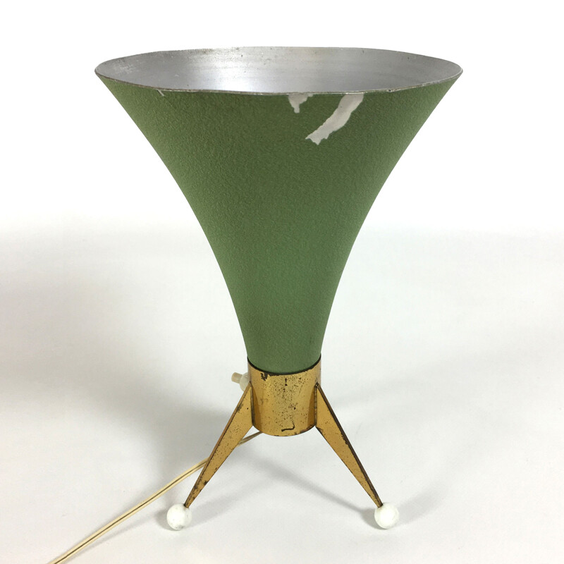 Tripod green table lamp  - 1950s