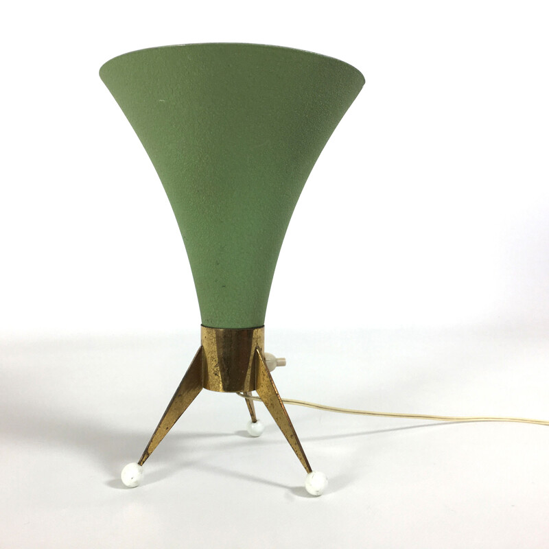 Tripod green table lamp  - 1950s