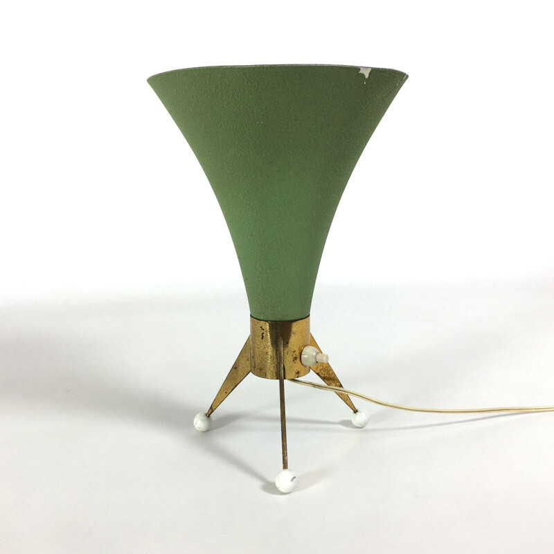 Lampe de table métal laqué vert - 1950