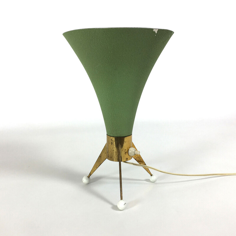 Tripod green table lamp  - 1950s