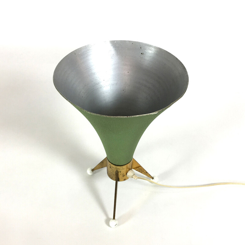 Tripod green table lamp  - 1950s