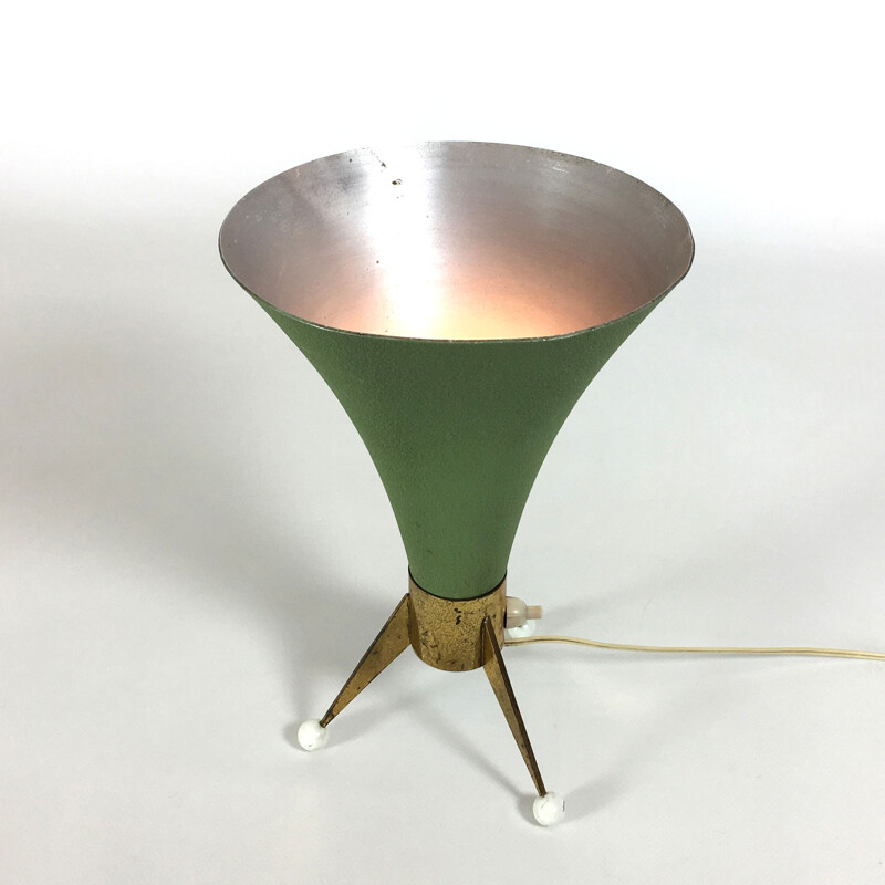 Lampe de table métal laqué vert - 1950