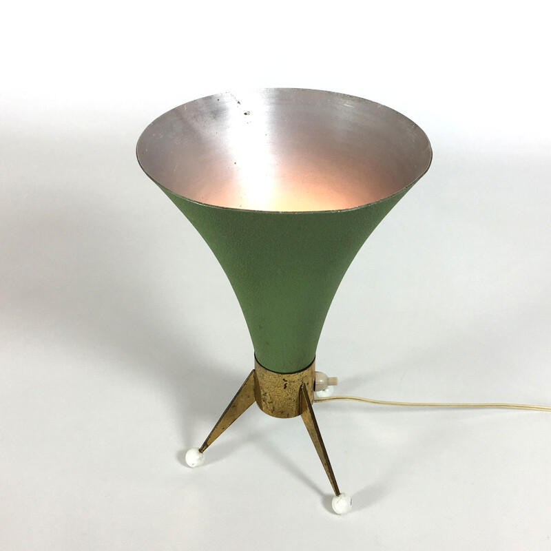 Tripod green table lamp  - 1950s