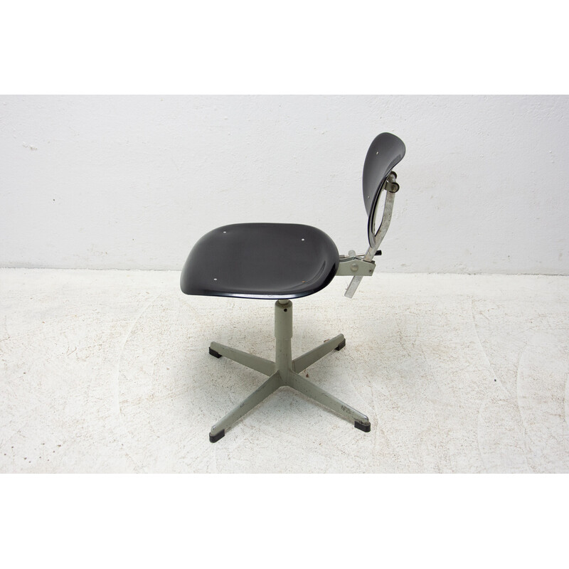 Poltrona de mesa de trabalho giratória industrial Vintage, Kovona, 1950s