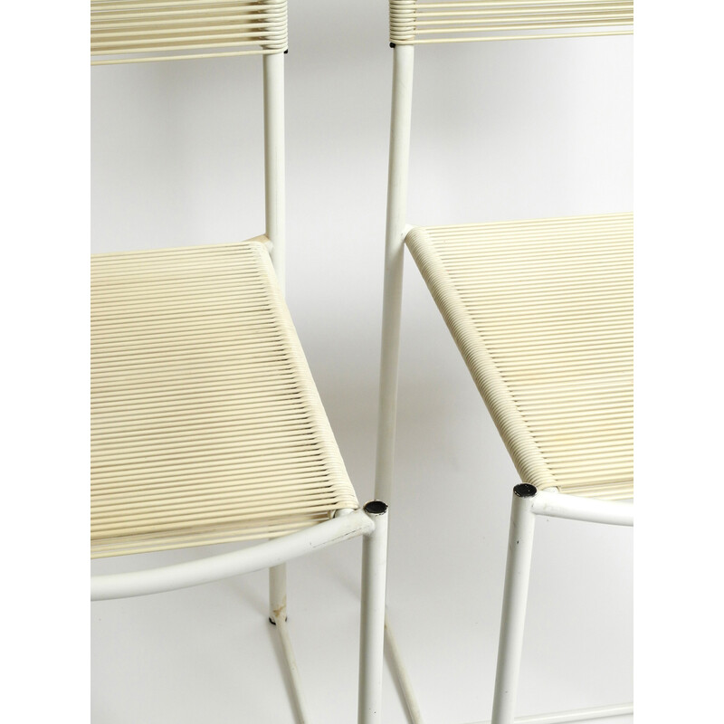 Pair of vintage white Spaghetti chairs by Giandomenico Belotti for Alias, Italy 1970s