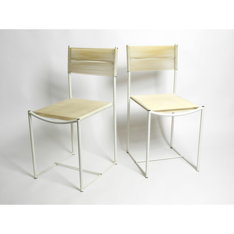 Pair of vintage white Spaghetti chairs by Giandomenico Belotti for Alias, Italy 1970s