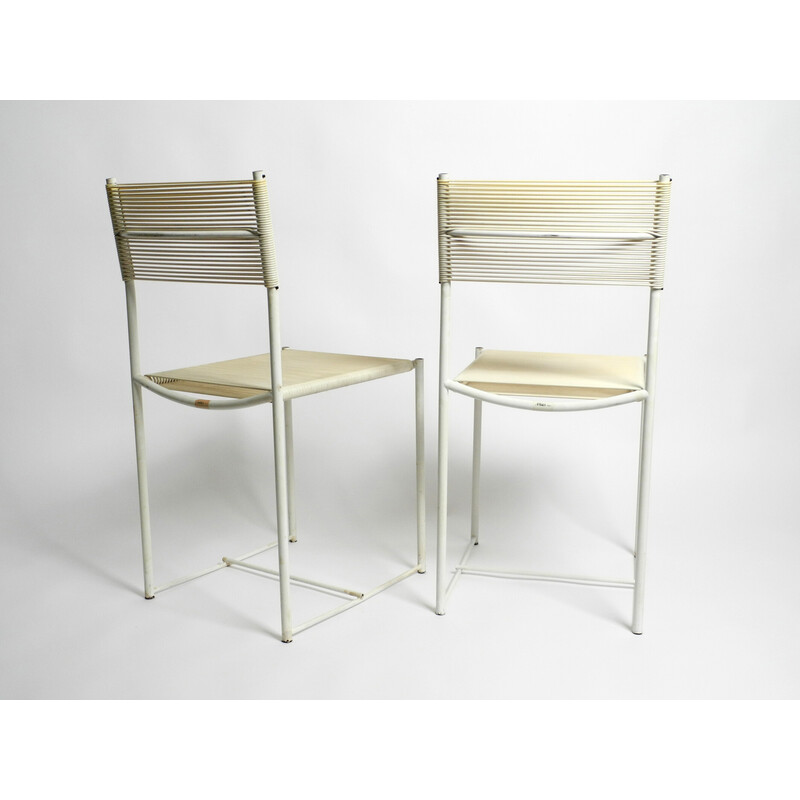 Pair of vintage white Spaghetti chairs by Giandomenico Belotti for Alias, Italy 1970s
