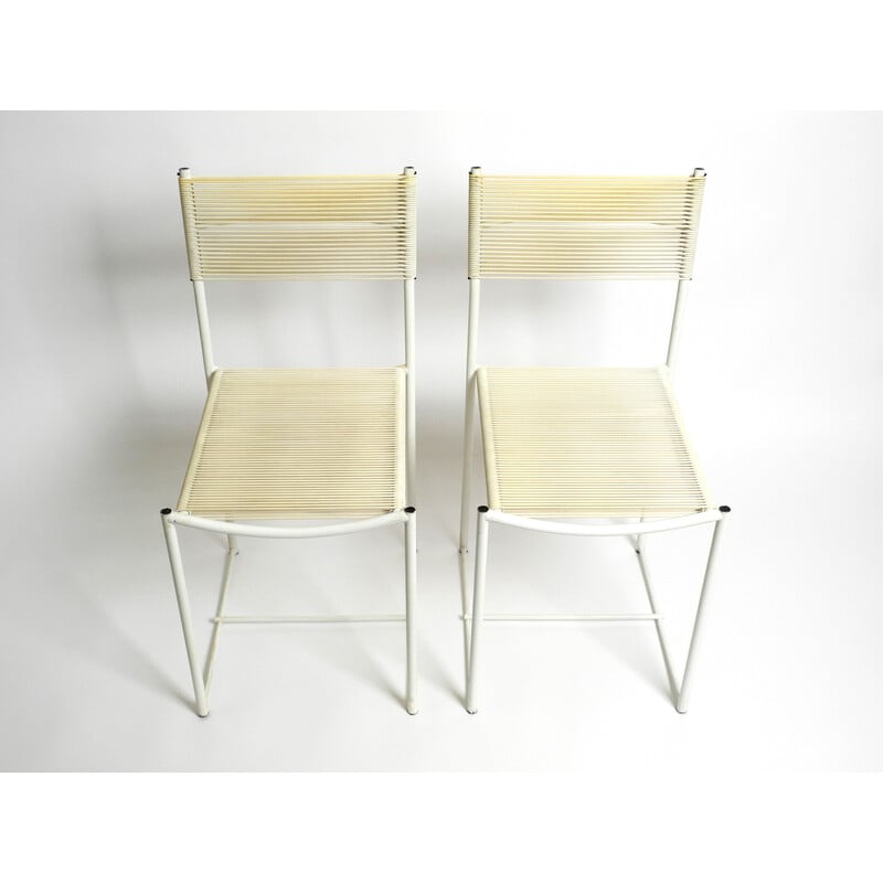 Pair of vintage white Spaghetti chairs by Giandomenico Belotti for Alias, Italy 1970s