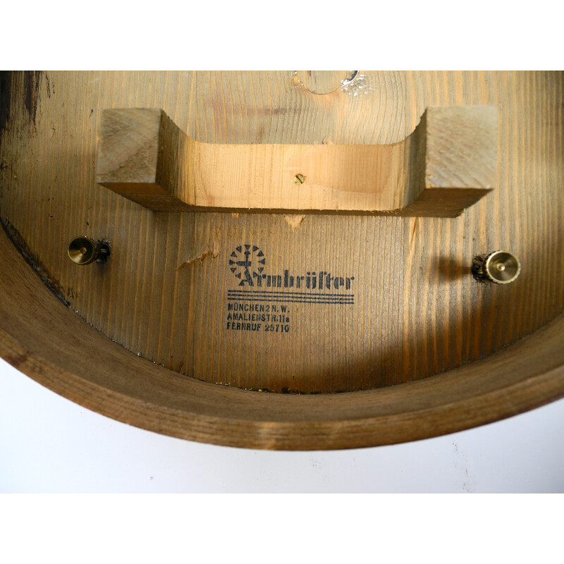 Funktionierende Ato-Wanduhr aus Eichenholz von der hamburgisch-amerikanischen Uhrenfabrik Schramberg, 1930er Jahre