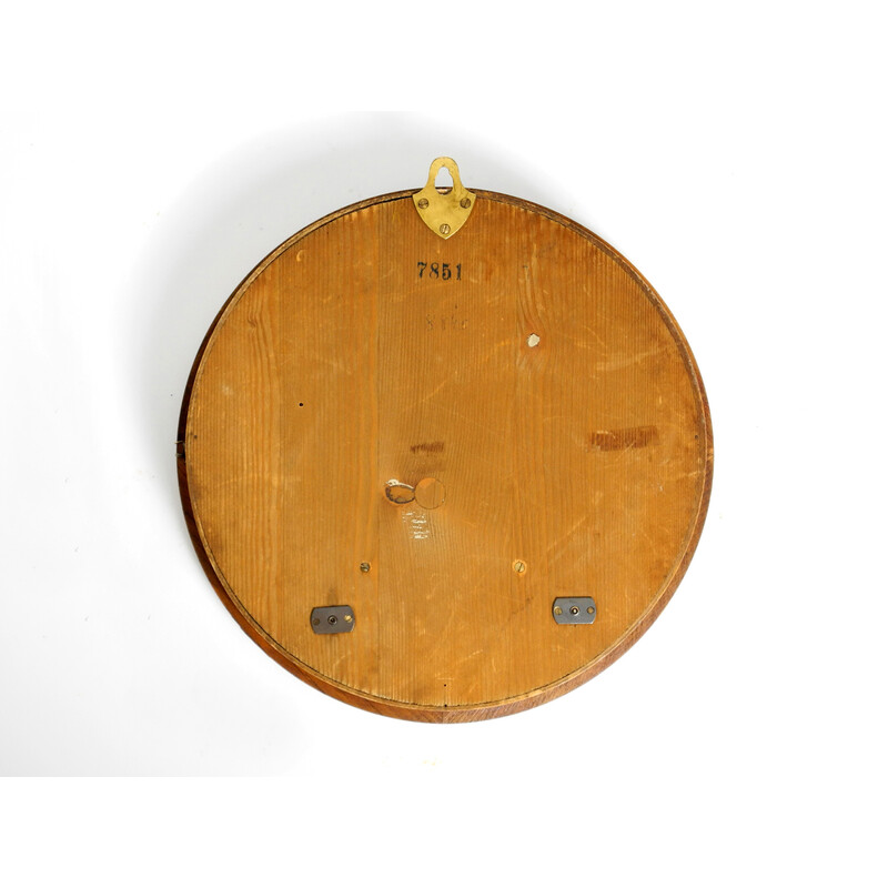 Vintage working Ato wall clock in oakwood by the Hamburg-American clock factory Schramberg, 1930s