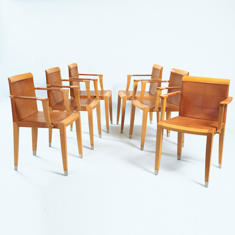 Ensemble de 6 chaises italiennes vintage Aro par Chi Wing Lo pour Giorgetti, 1990