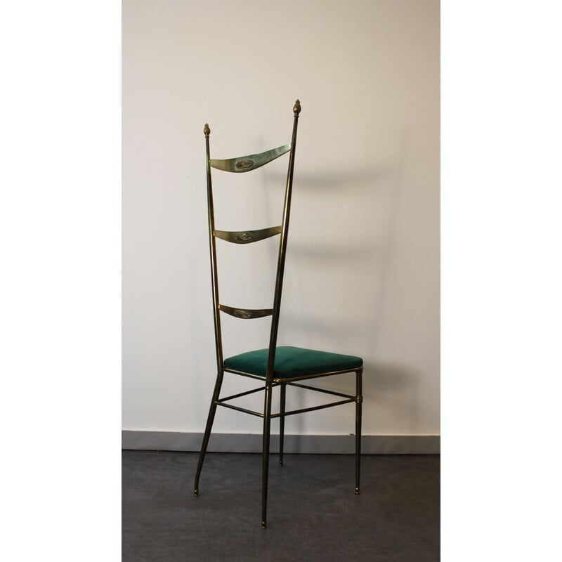 Sedia a schienale alto Chiavari vintage di Gaetano Descalzi, Italia 1950