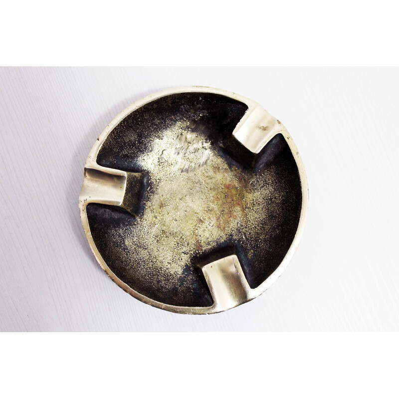 Vintage bronze brutalist ashtray, 1950