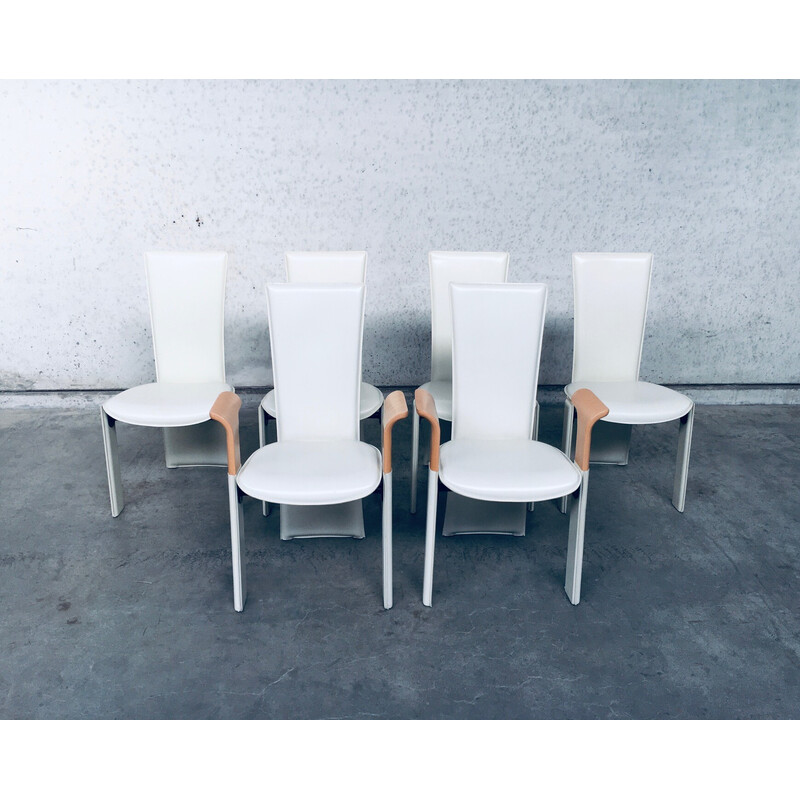 Set of 6 vintage Postmodern dining chairs by Pietro Costantini, Italy 1980s