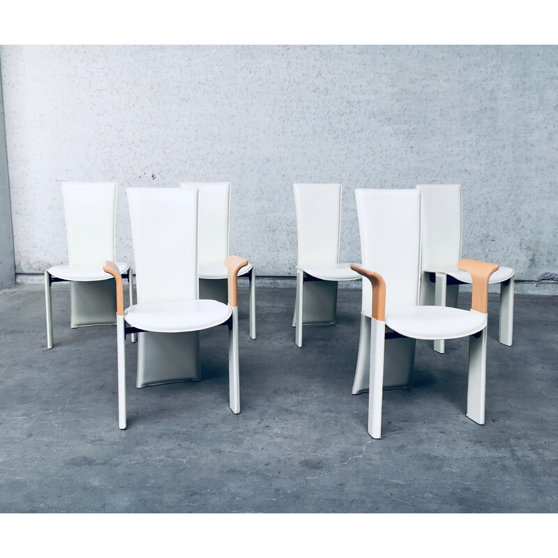 Set of 6 vintage Postmodern dining chairs by Pietro Costantini, Italy 1980s