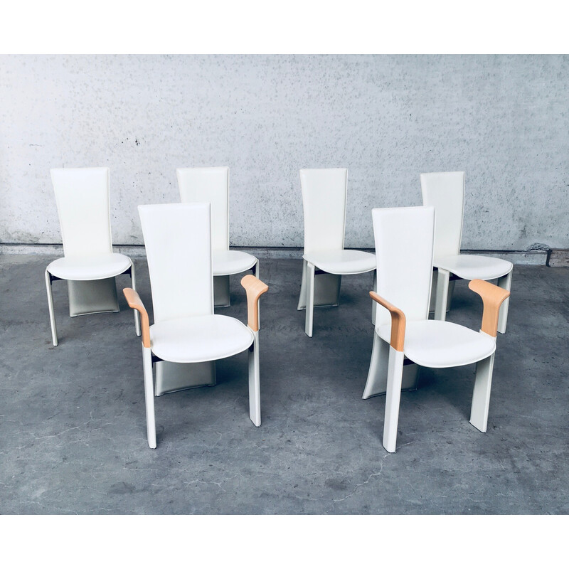 Set di 6 sedie da pranzo postmoderne vintage di Pietro Costantini, Italia anni '80